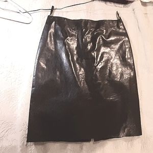 THEORY | Black Leather Skirt